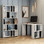 Hanah Home Lima - Escritorio y Estantería Blanco y Negro